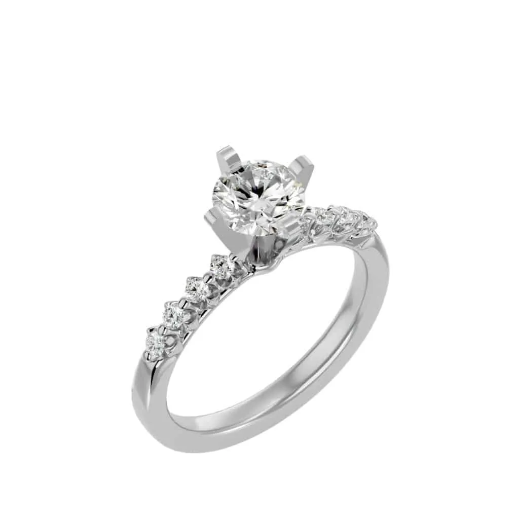 Prong Set Diamond Engagement Ring 4 Claws Solitaire Setting