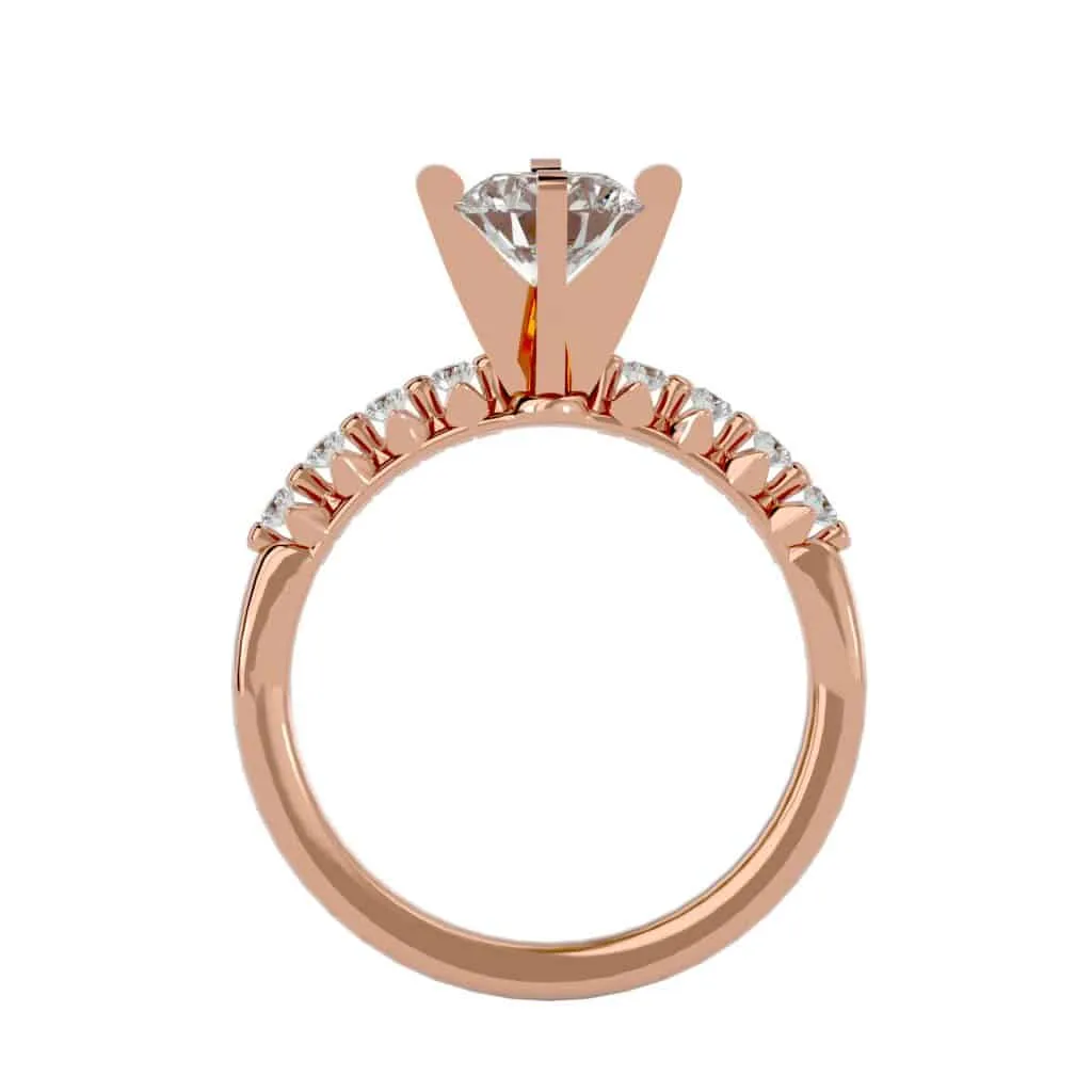 Prong Set Diamond Engagement Ring 4 Claws Solitaire Setting