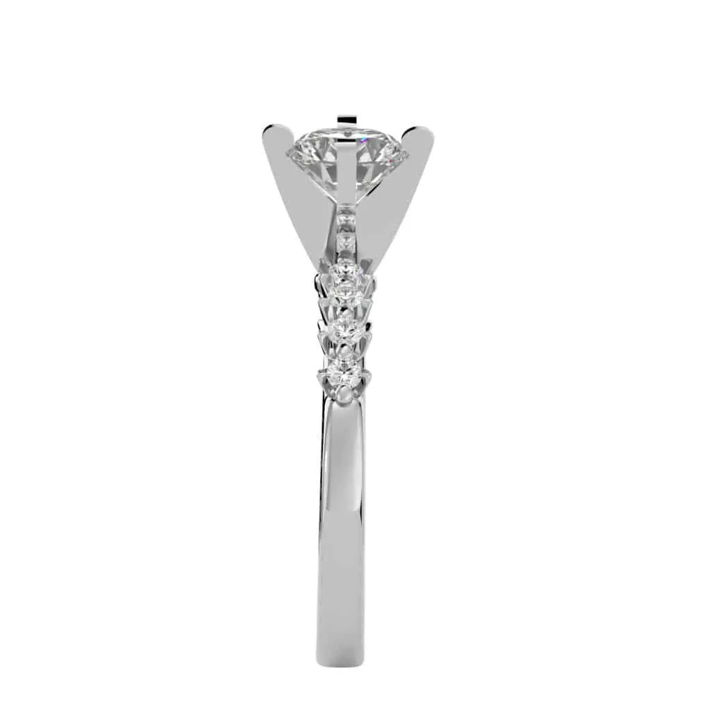Prong Set Diamond Engagement Ring 4 Claws Solitaire Setting