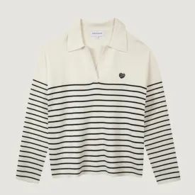 "Patch Coeur ML" Mondovi Sweater (Off White Black)