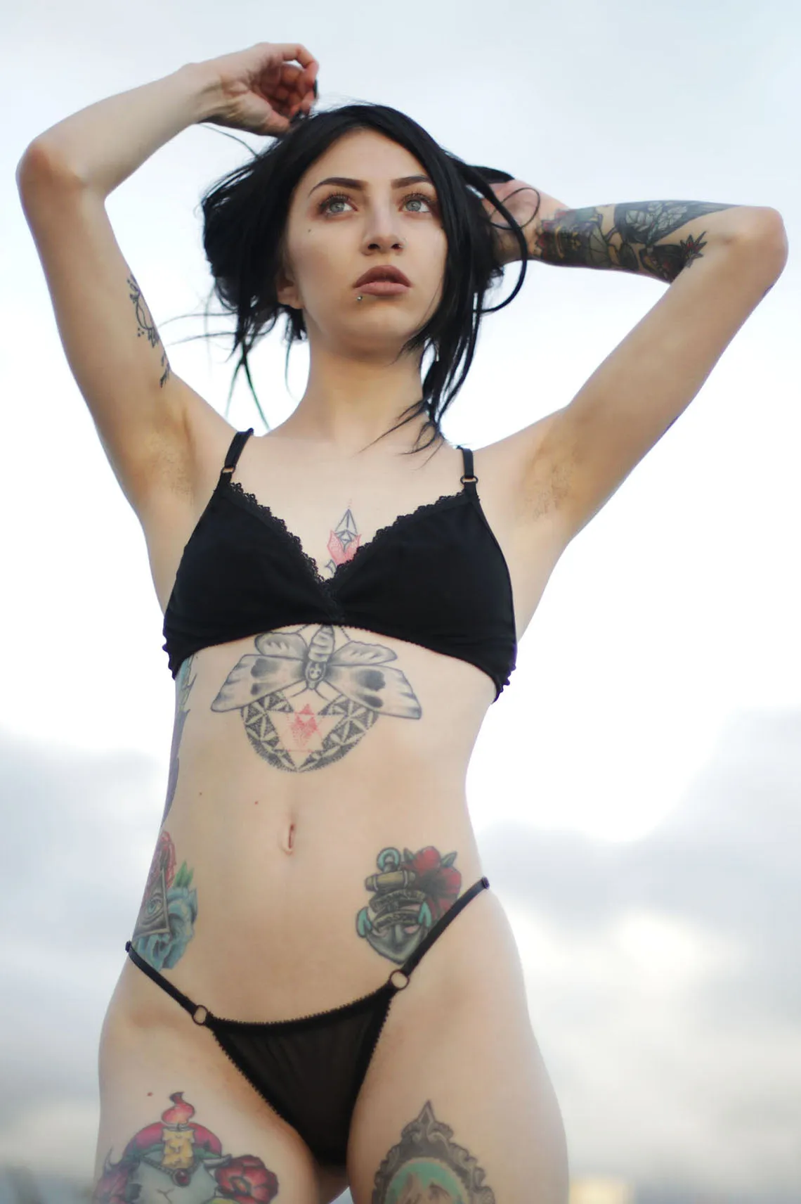 READY TO SHIP Sunset Bralette in Sheer Recycled Mesh (M,L,XL)