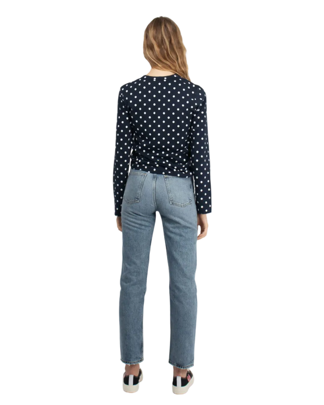 Size M - PLAY Comme des Garçons Blue and White Spotty Long Sleeve Top