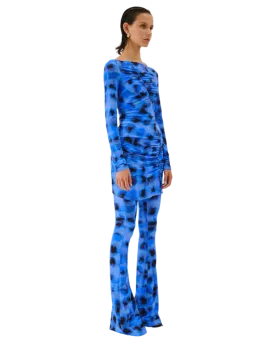 Size S - Suboo Blue Shibori Gathered Pants