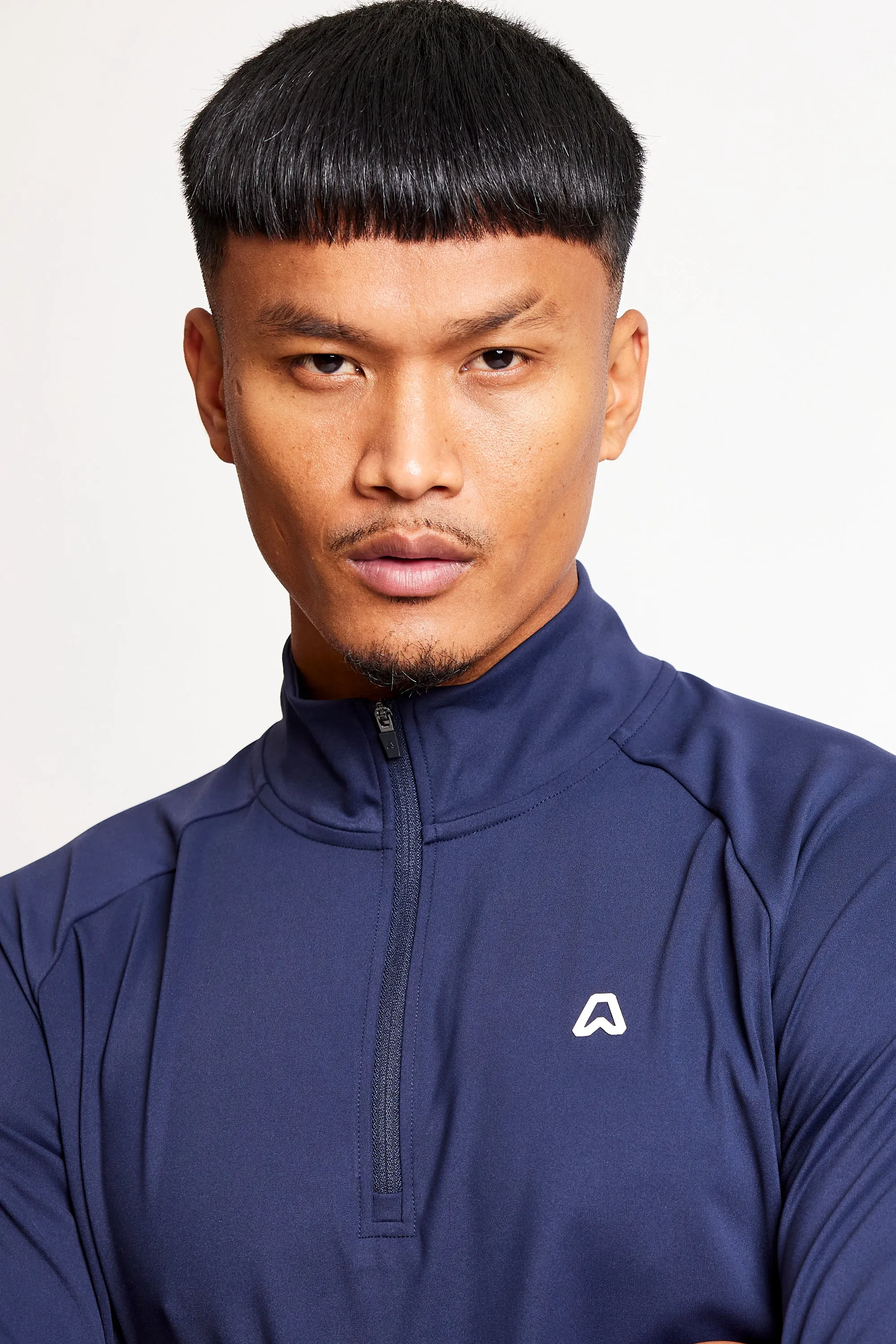 Slim Fit 1/4 Zip Top - Ace Navy