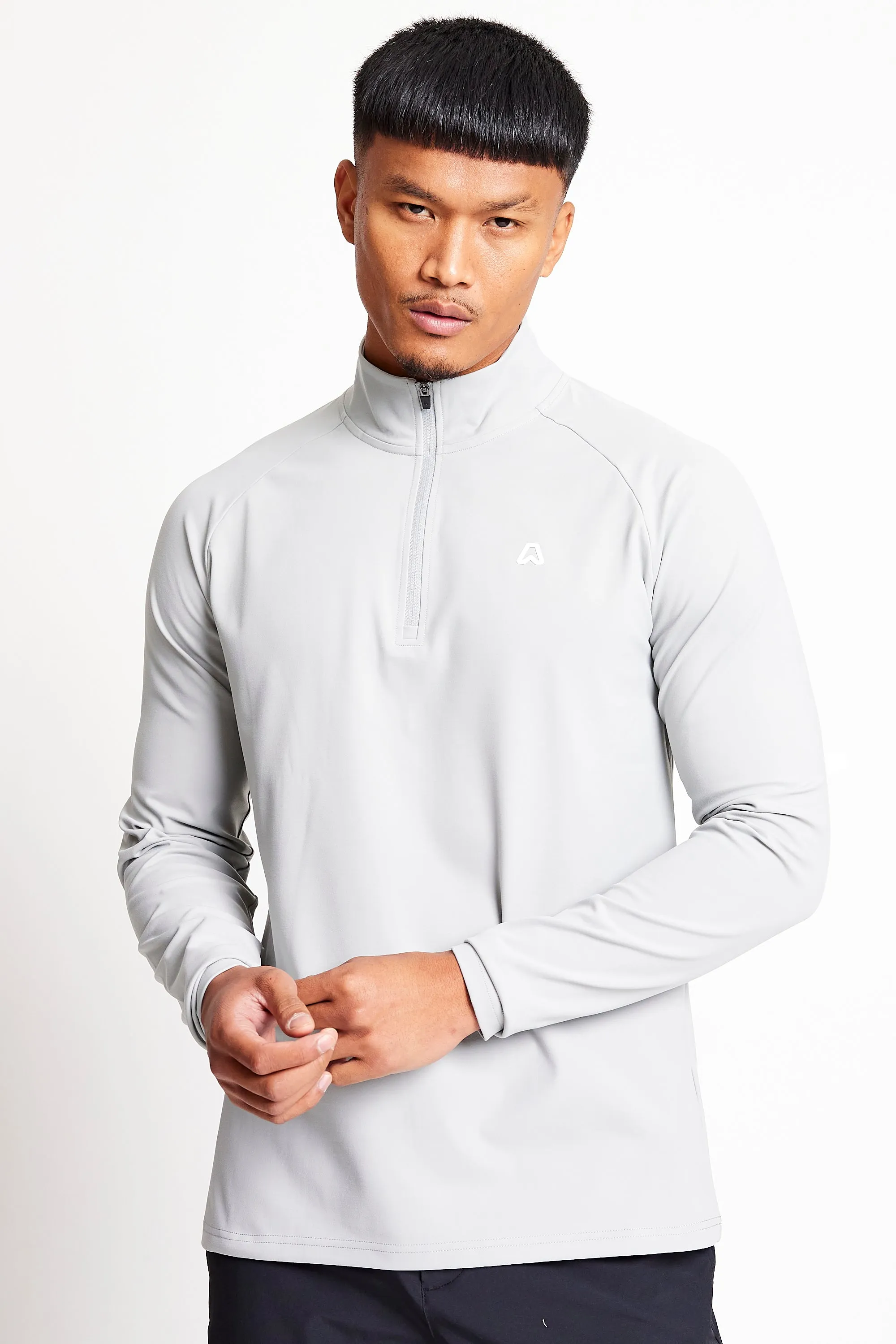 Slim Fit 1/4 Zip Top - Driver Grey