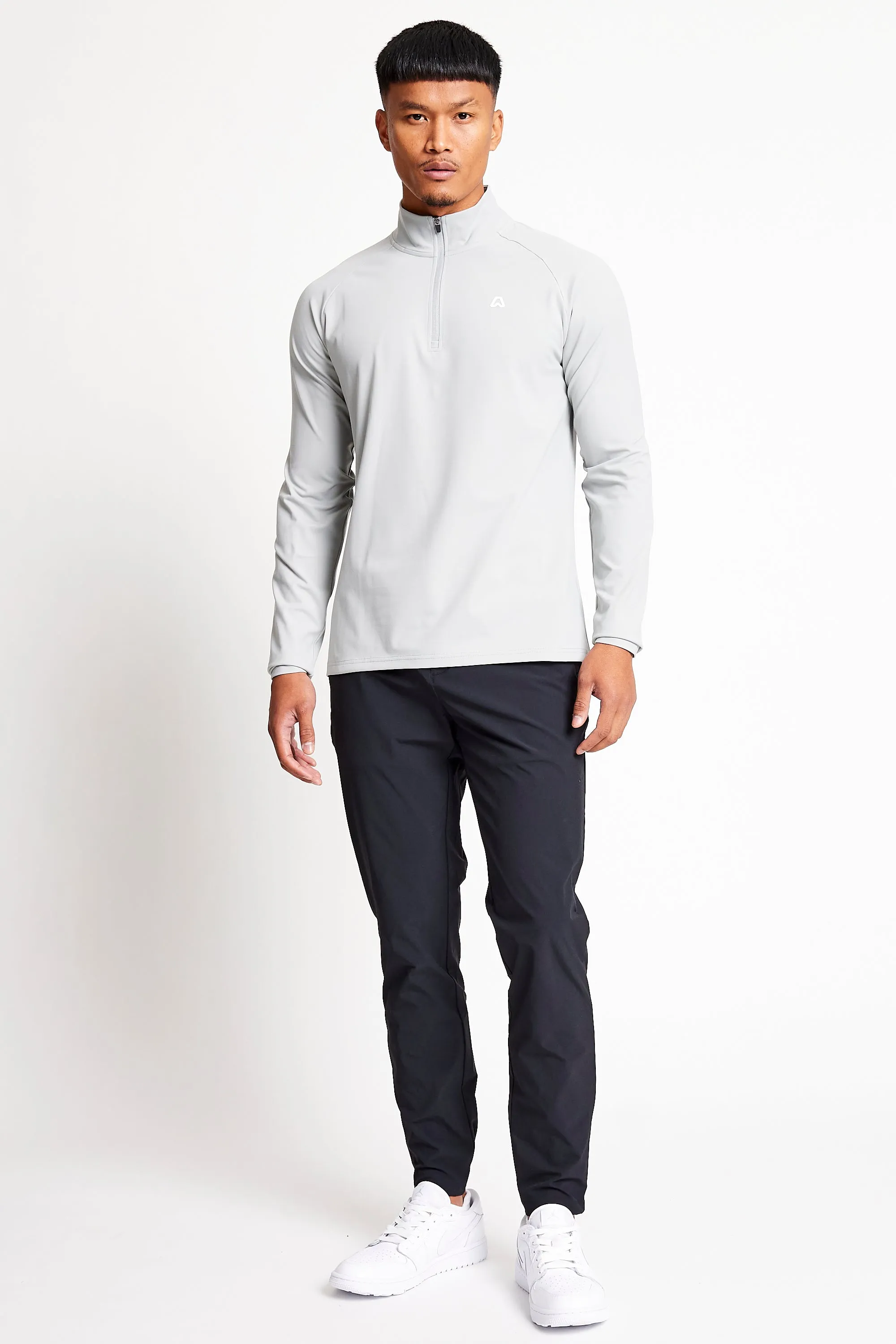 Slim Fit 1/4 Zip Top - Driver Grey