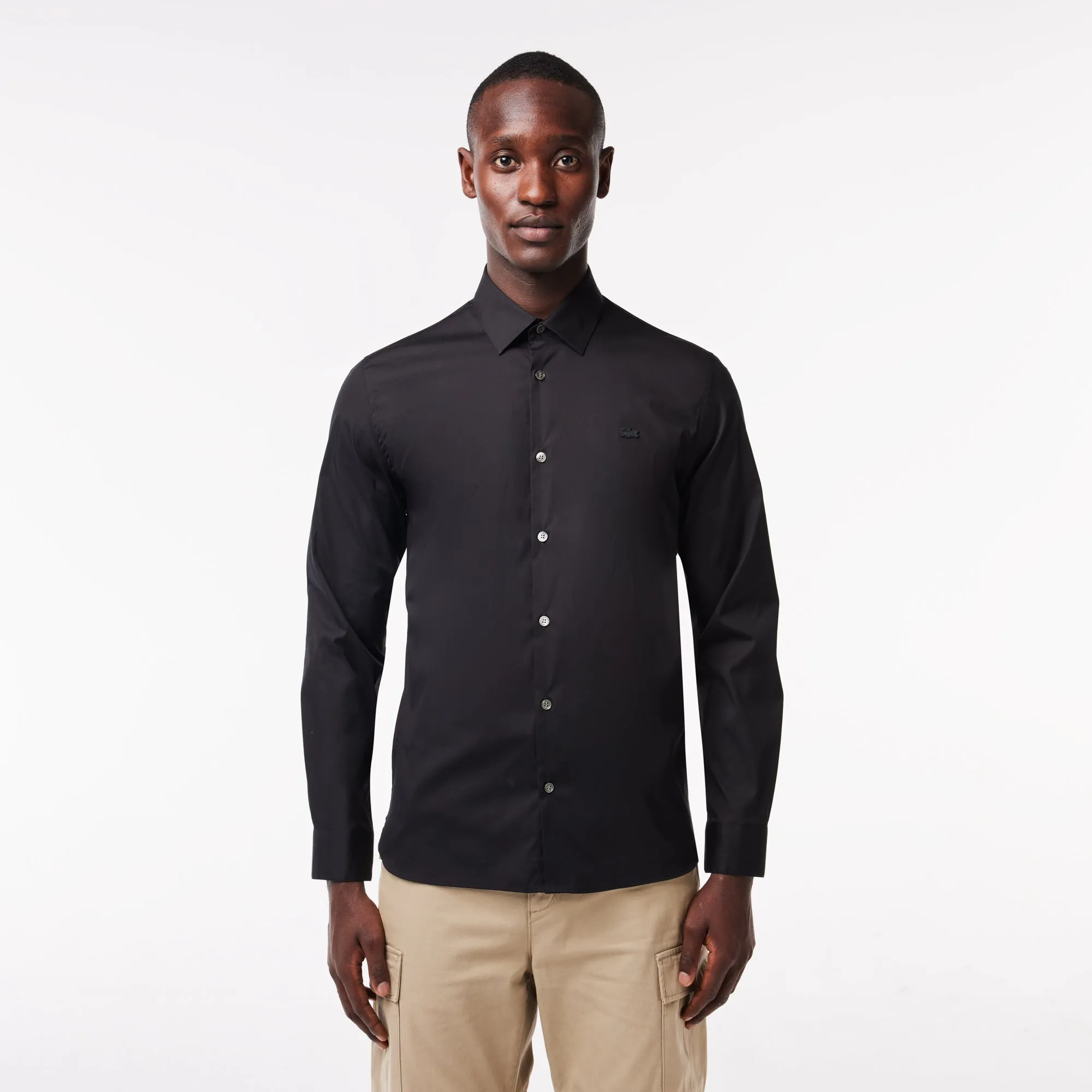 Slim Fit French Collar Stretch Shirt