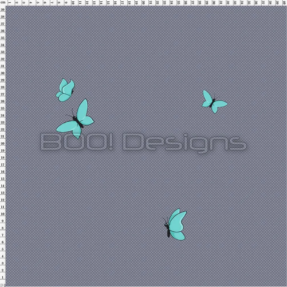 Spandex Scattered Butterflies Grey