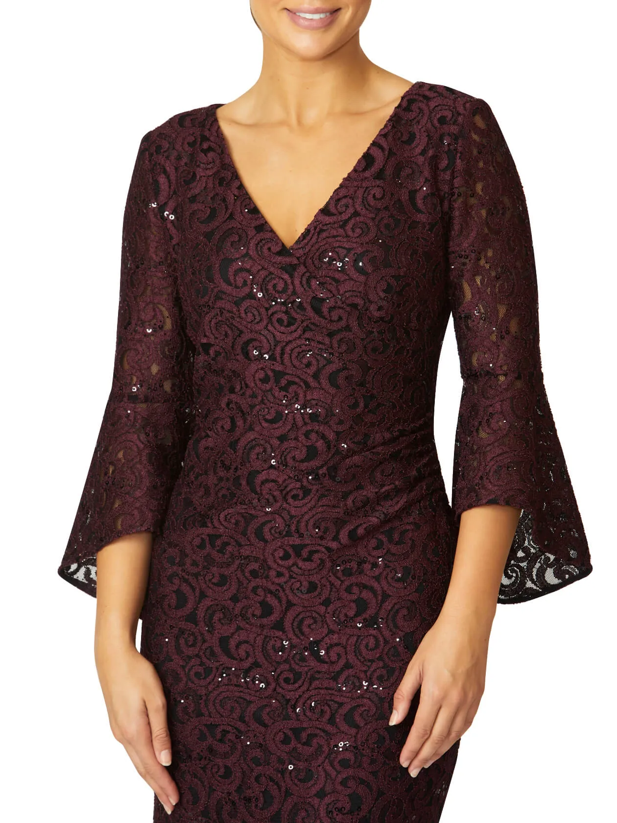 Stella Plum Stretch Lace Gown