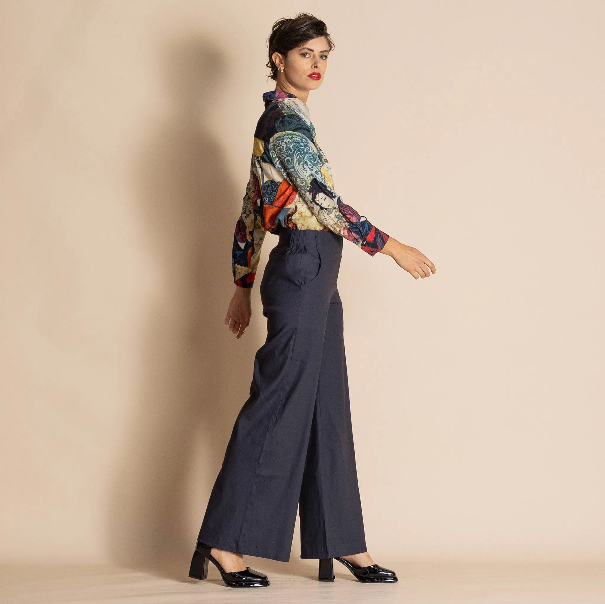 stretch linen mariner pant