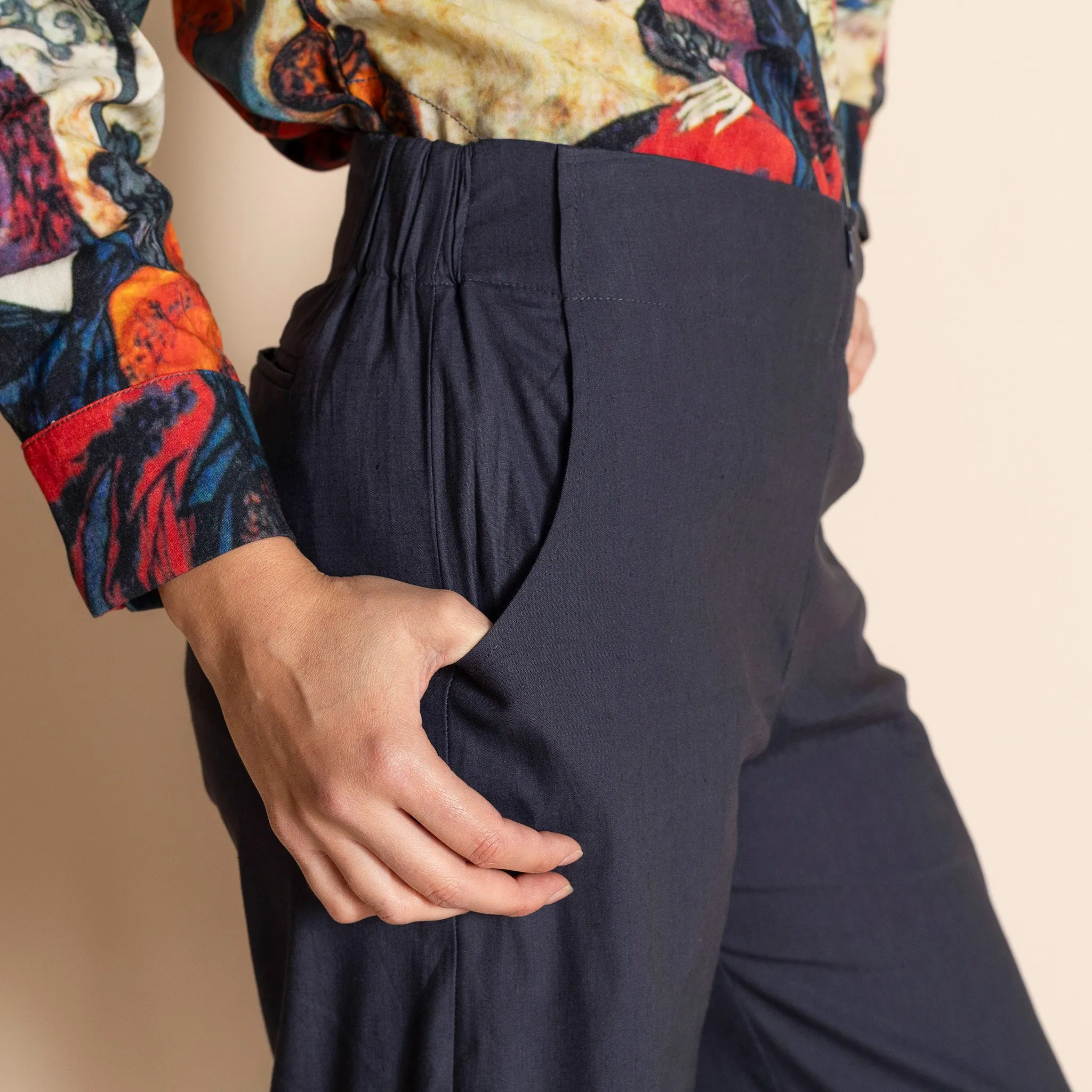 stretch linen mariner pant
