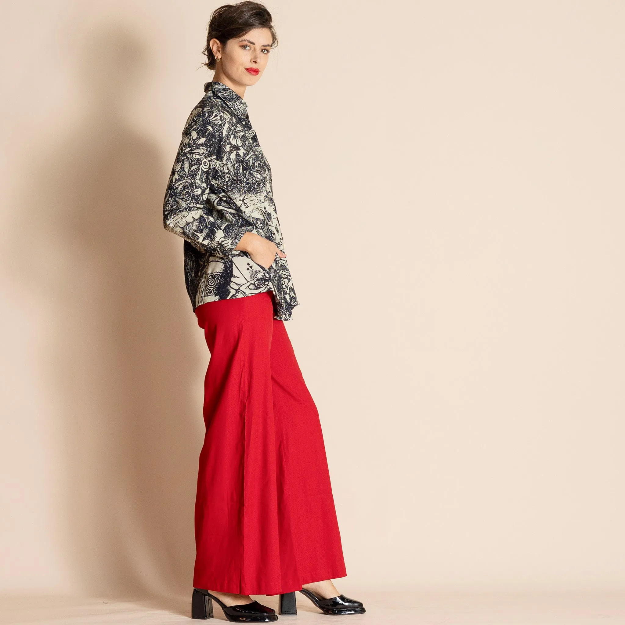 stretch linen mariner pant