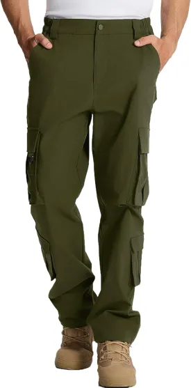 Susclude Cargo Pants for Men - Heavy Duty Stretch Tactical Pants Durability Ripstop Hiking Pants with 8 Pockets