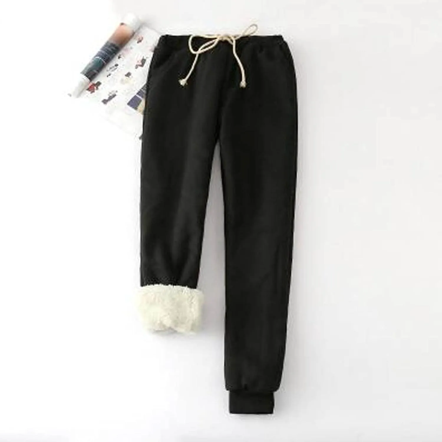 Sweatpants Women Fleece Lined,Winter Warm Joggers High Waist Athletic Jogger Pants Thicken Outdoor Pants with Pocket