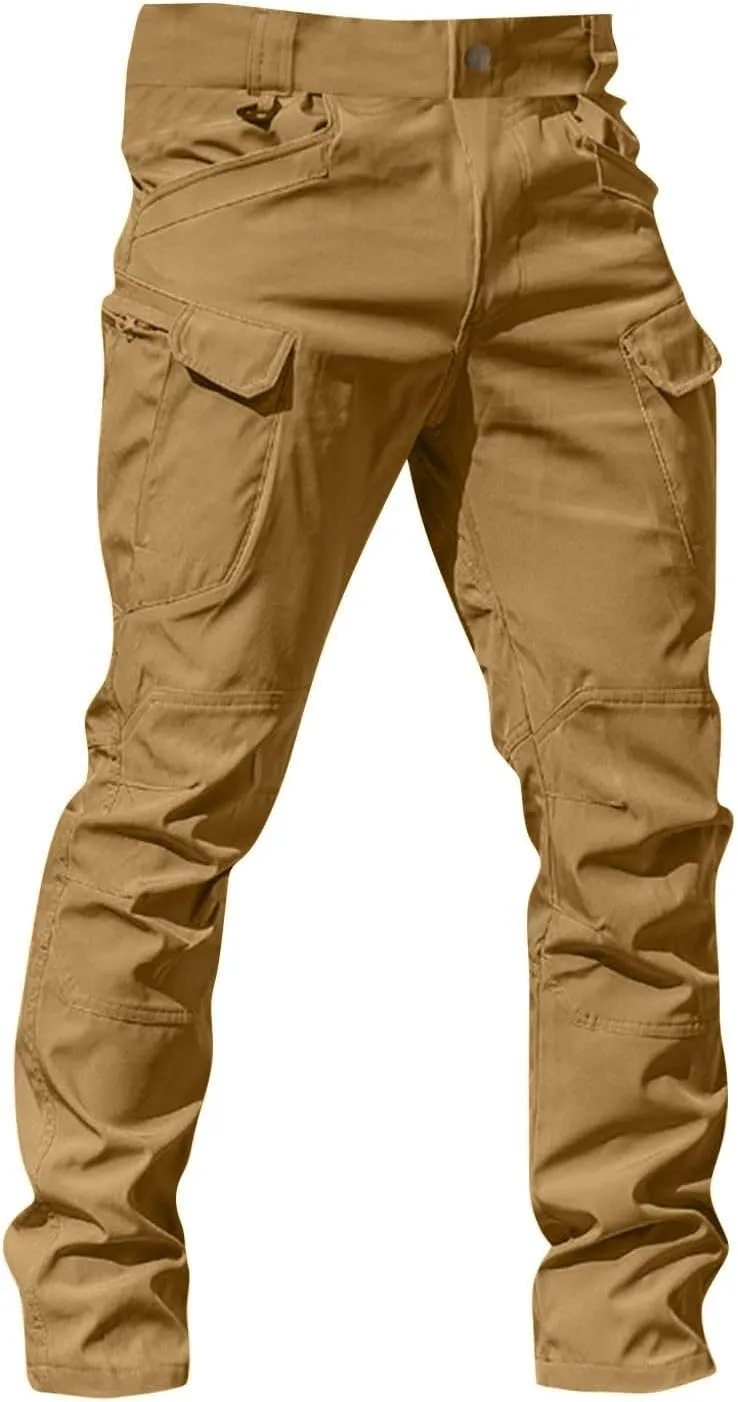 Tactical Pants for Men Ripstop Flex Camo Waterproof Hiking Cargo Pants Lightweight Stretchy Work Pant Multi Pockets
