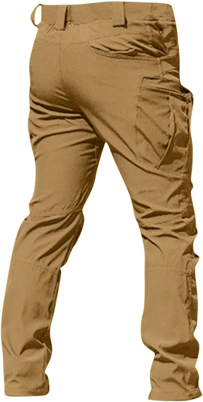 Tactical Pants for Men Ripstop Flex Camo Waterproof Hiking Cargo Pants Lightweight Stretchy Work Pant Multi Pockets