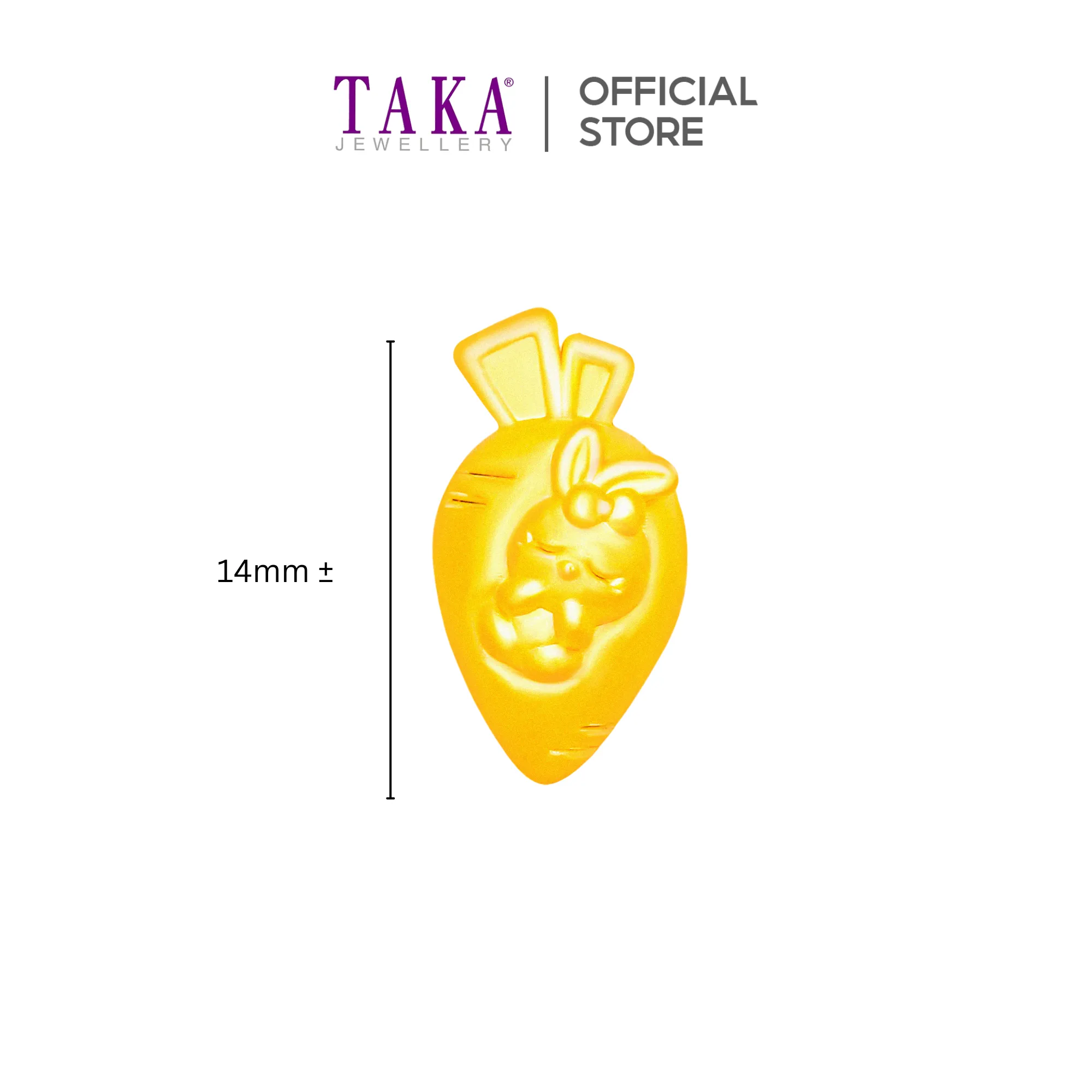 TAKA Jewellery 999 Pure Gold Charm Carrot with Bunny
