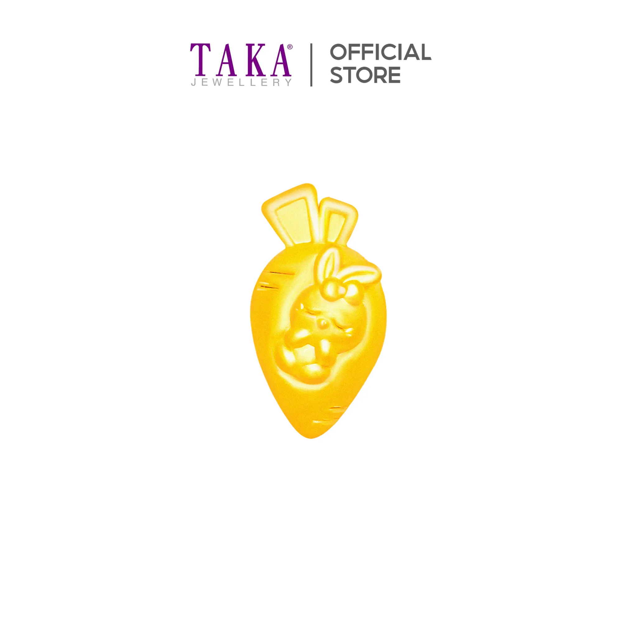 TAKA Jewellery 999 Pure Gold Charm Carrot with Bunny
