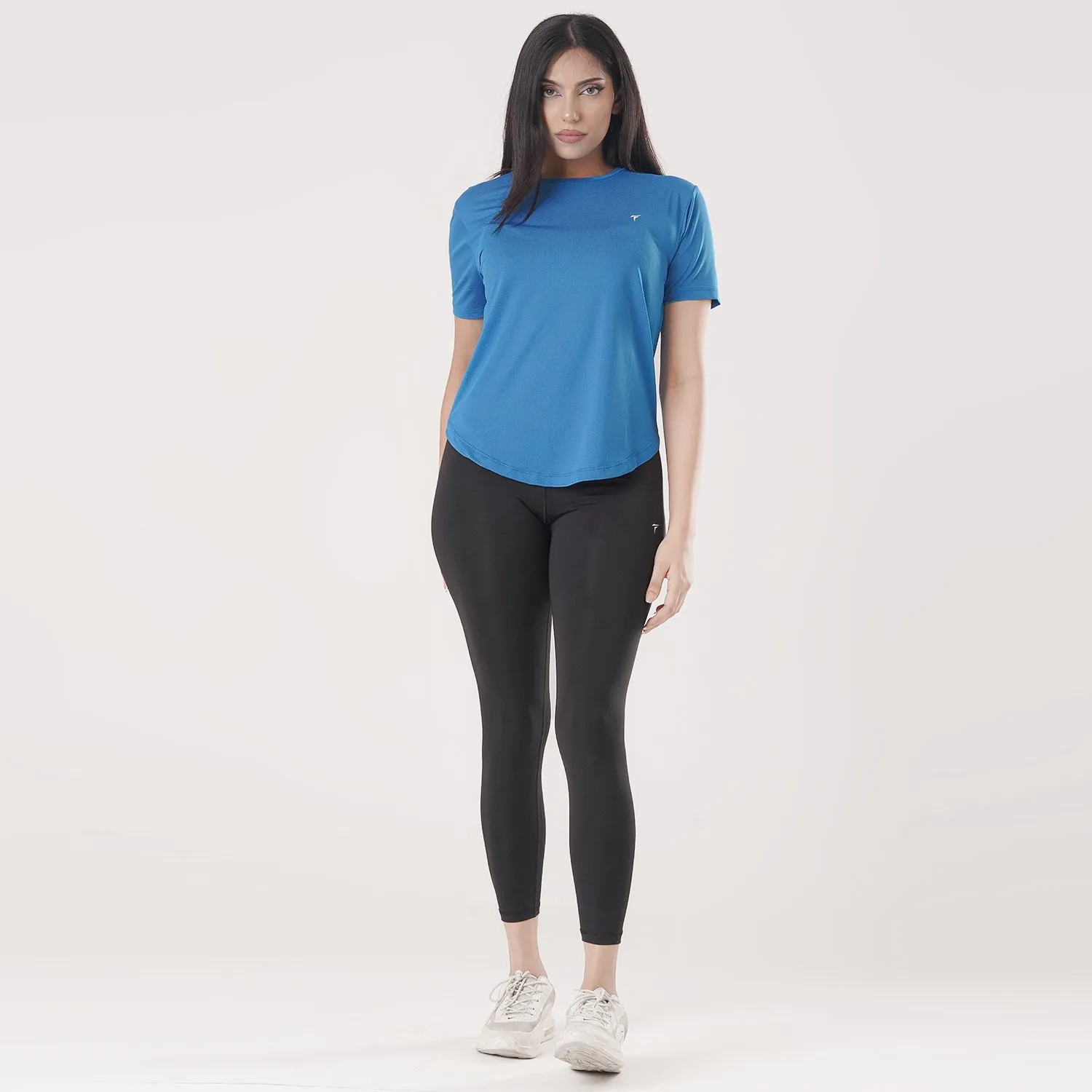 Tf-Premium Royal Blue Half Sleeve Women Mesh Tee