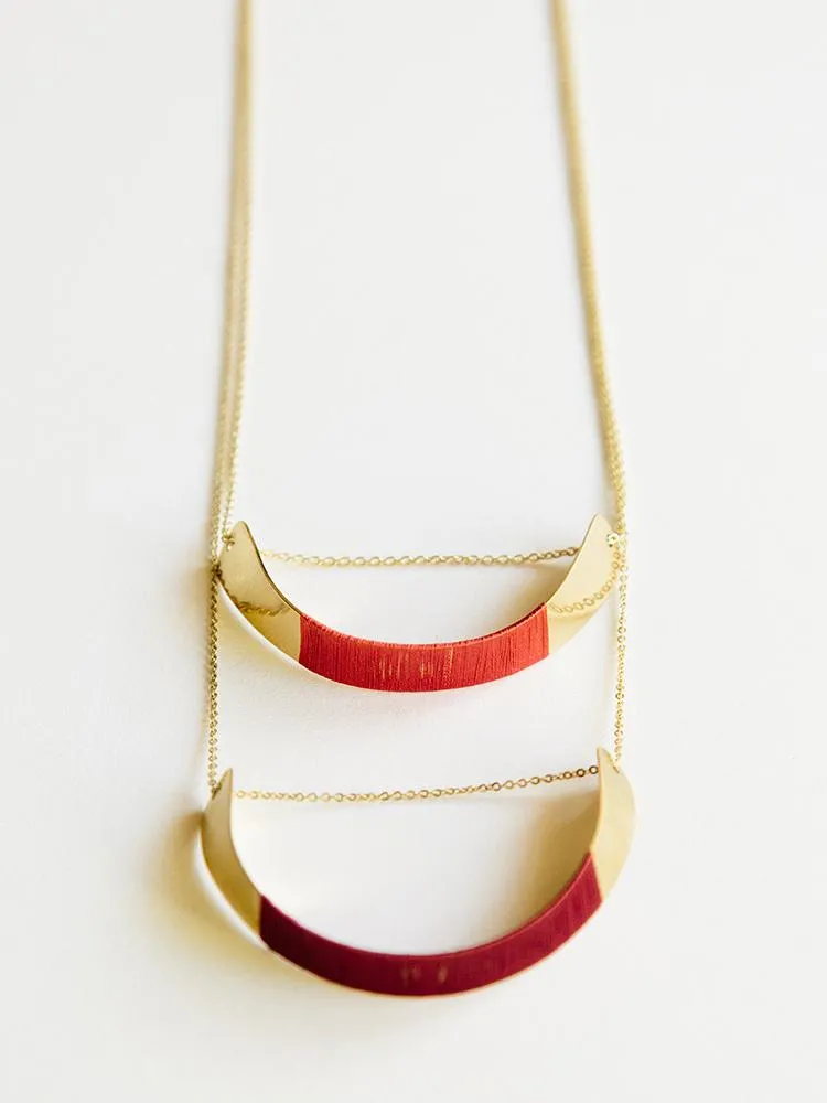 Threaded Helix Necklace - Red