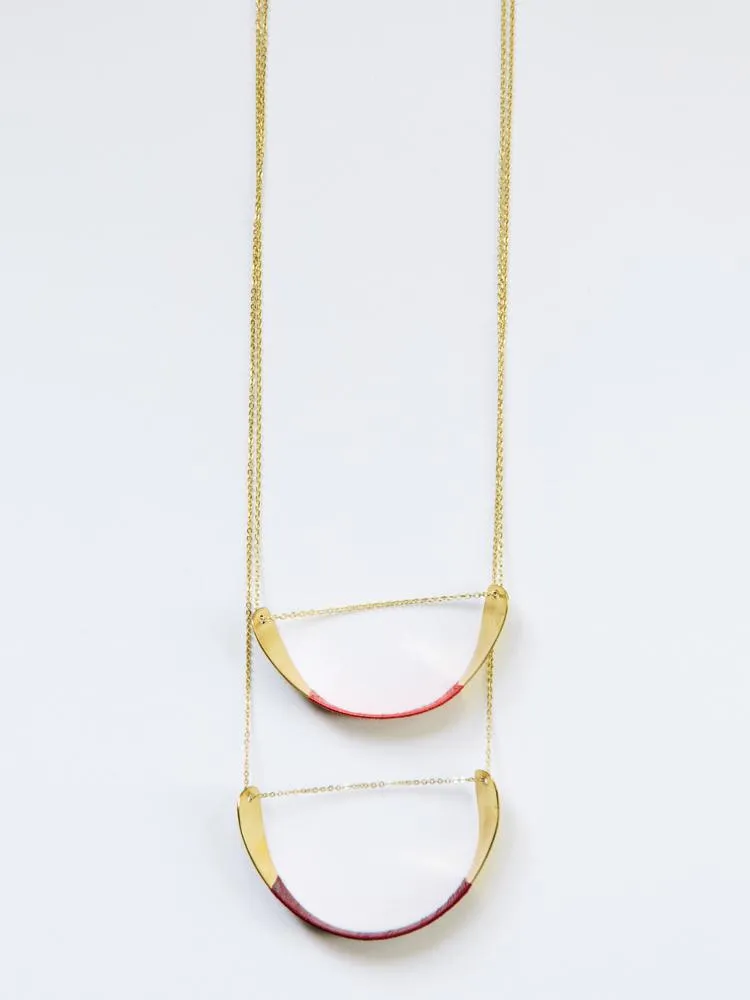 Threaded Helix Necklace - Red