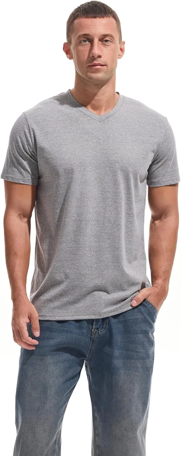 VEIISAR Premium V Neck T Shirts for Men - Modern Fitted Tees Vneck Undershirts