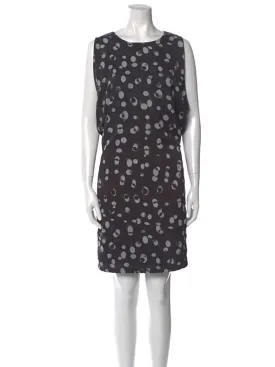 vince. Size L (14) Black & Gray Abstract Dots Dress