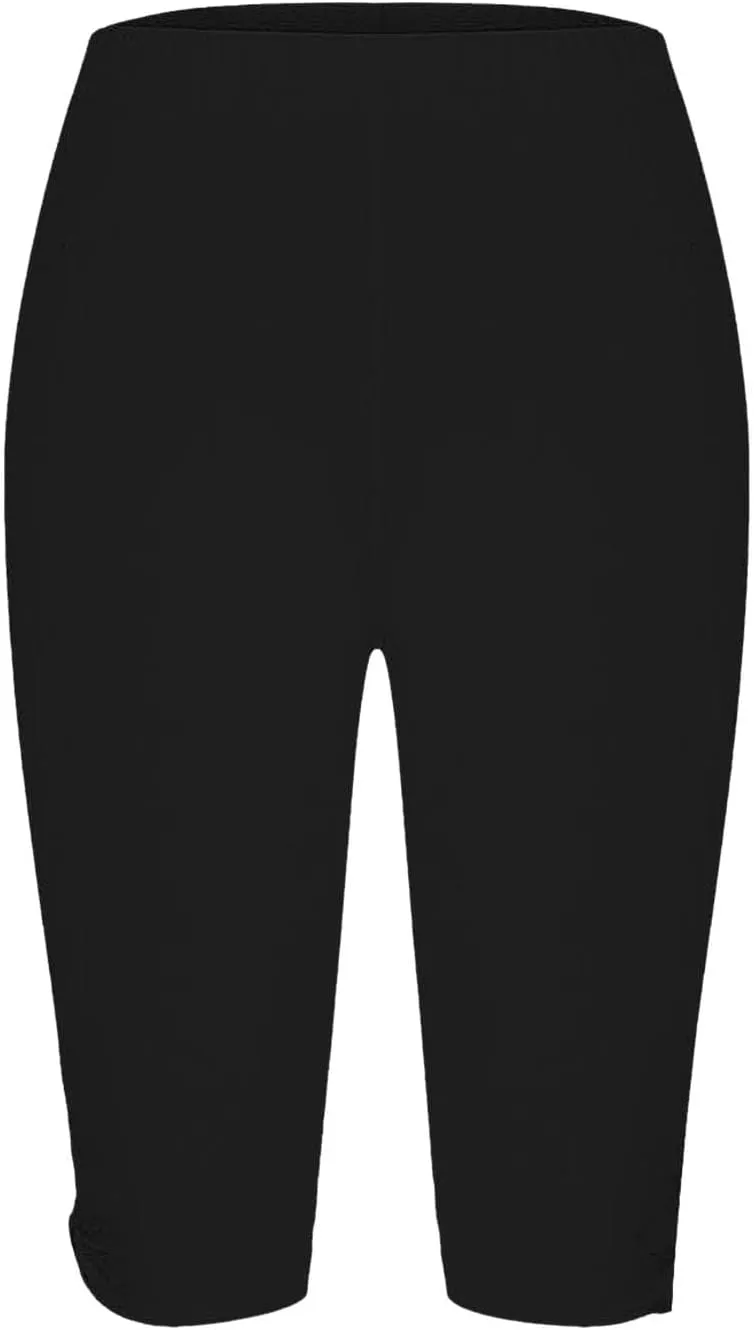 Women's Leggings, High Waisted Knee Length Capris Stretch for Casual Yoga Pants Workout Exercise