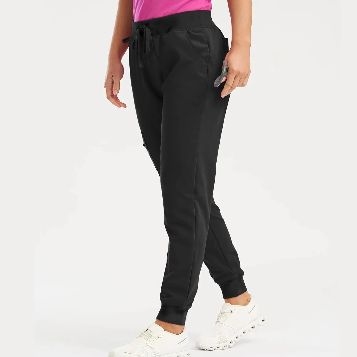 Womens Scrub Pants Soft Stretch Yoga Style with Pockets Slim Drawstring Jogger Scrubs Medical Nursing Scrub Bottom