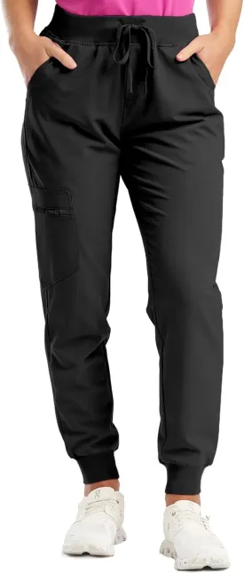 Womens Scrub Pants Soft Stretch Yoga Style with Pockets Slim Drawstring Jogger Scrubs Medical Nursing Scrub Bottom