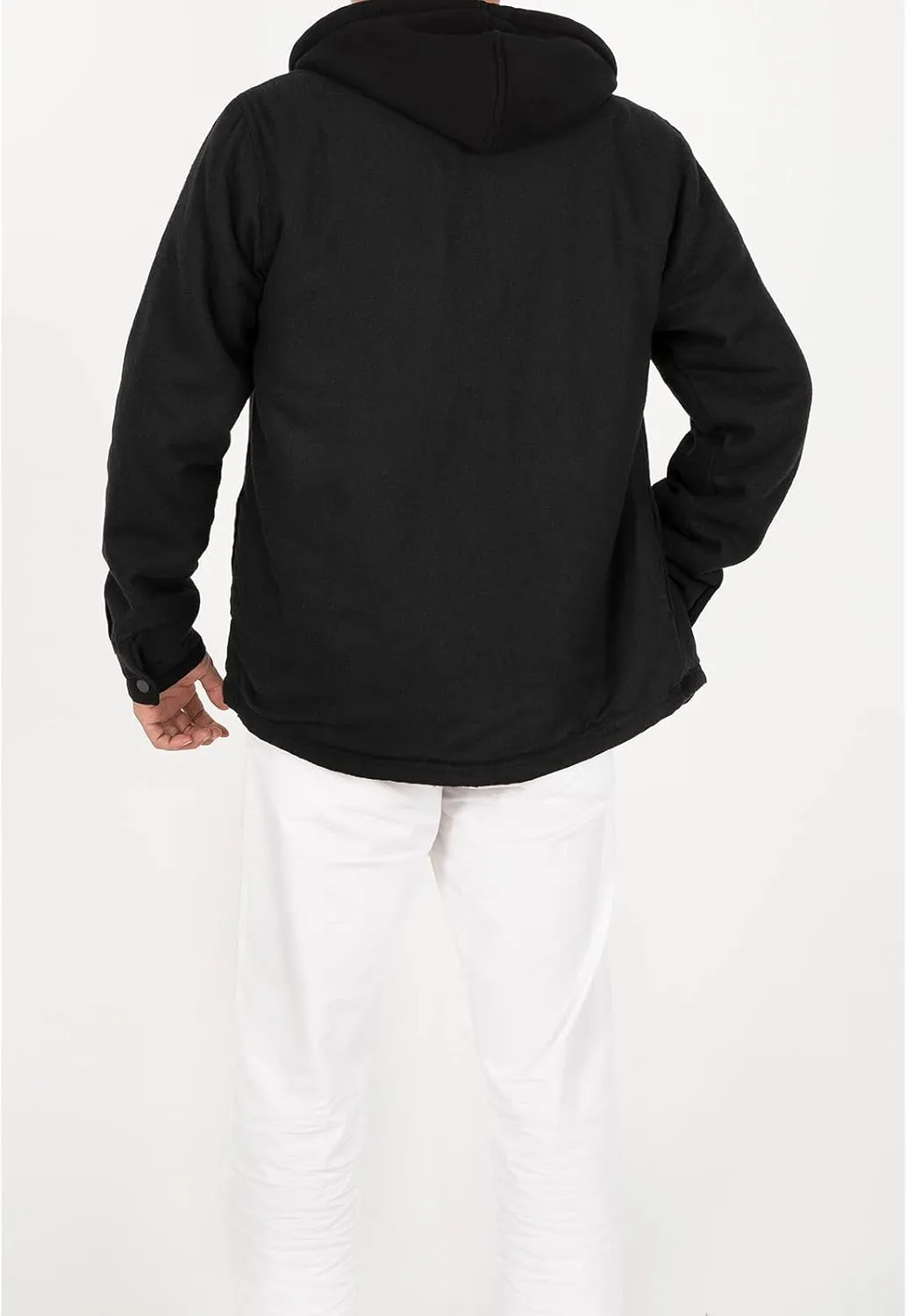 ZENTHACE Men's Sherpa Lined Full Zip Hooded Plaid Shirt Jacket